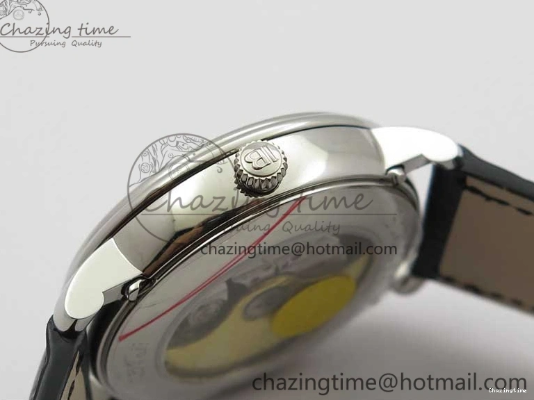 0128 MultiPurpose Villeret 6654 SS Complicated Function OMF 1:1 Best Edition White Dial on Black Leather Strap A6654 V 7901